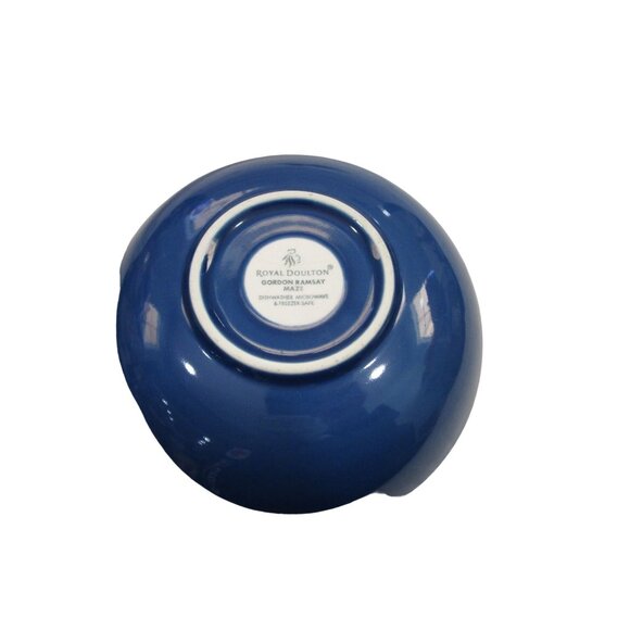 Gordon Ramsay Royal Doulton Denim Maze Bowls A Pair Embossed Rings 2013 GUC - Picture 9 of 10